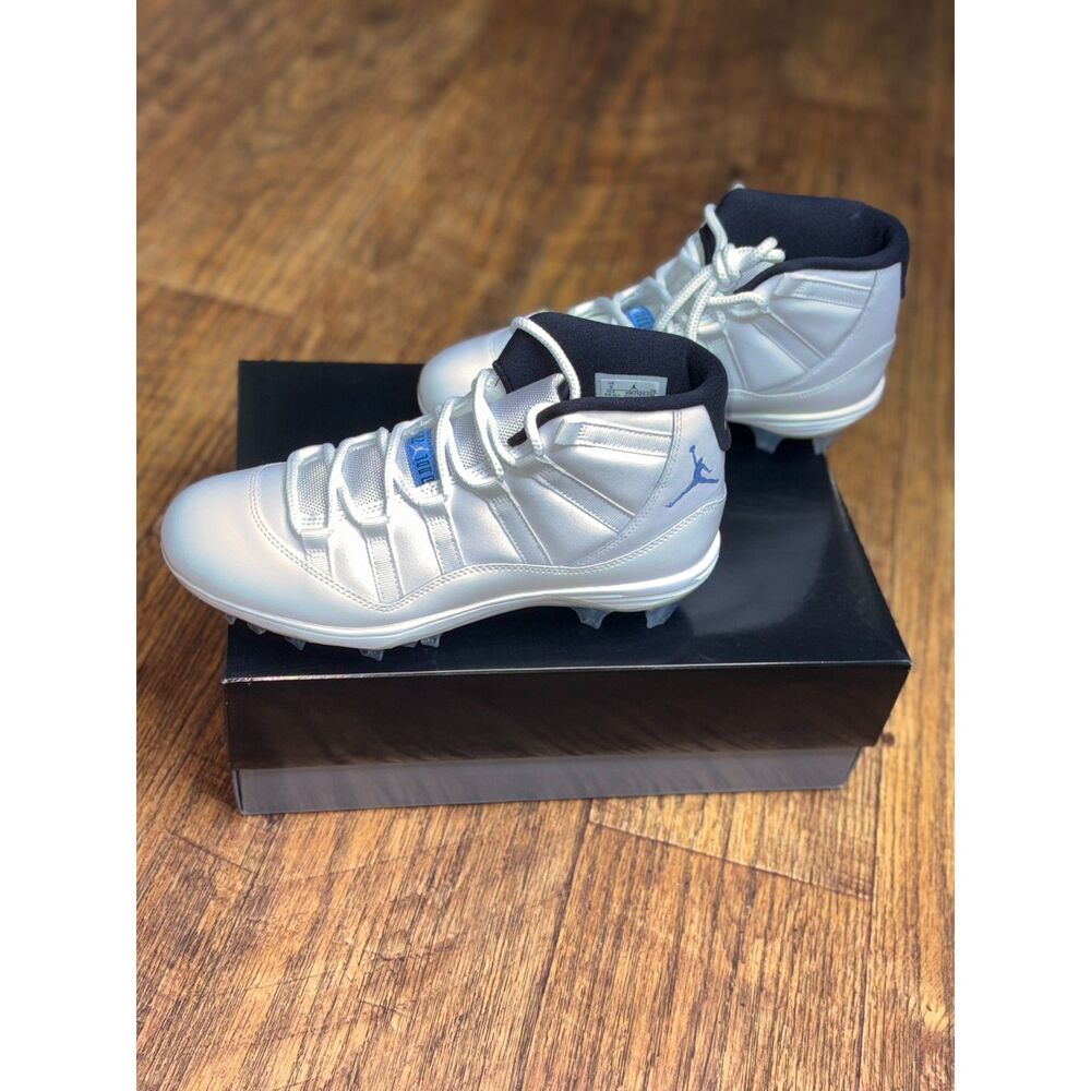 Air Jordan 11 Mid TD Football Cleats White Legend Blue Black